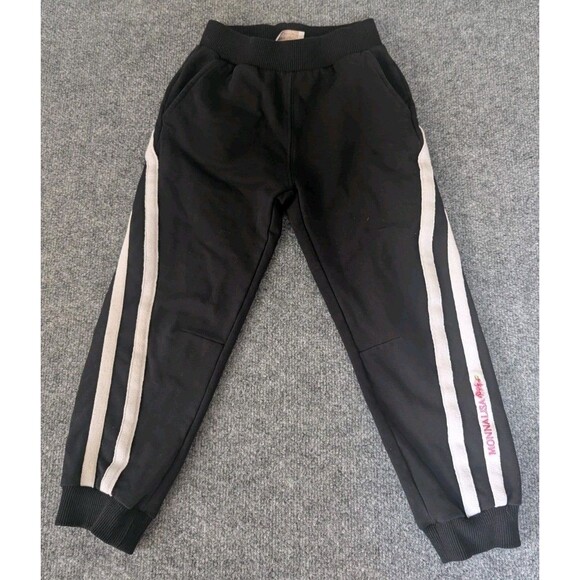 Monnalisa Girls Sz Joggers Pants Black w/ Stripes READ - Picture 1 of 8